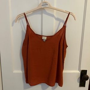Burnt orange camisole with adjustable straps, like new